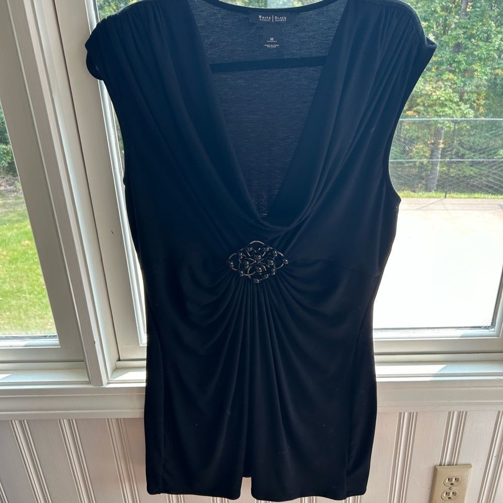 White House Black Market Women’s tunic with Embellished Detail, medium